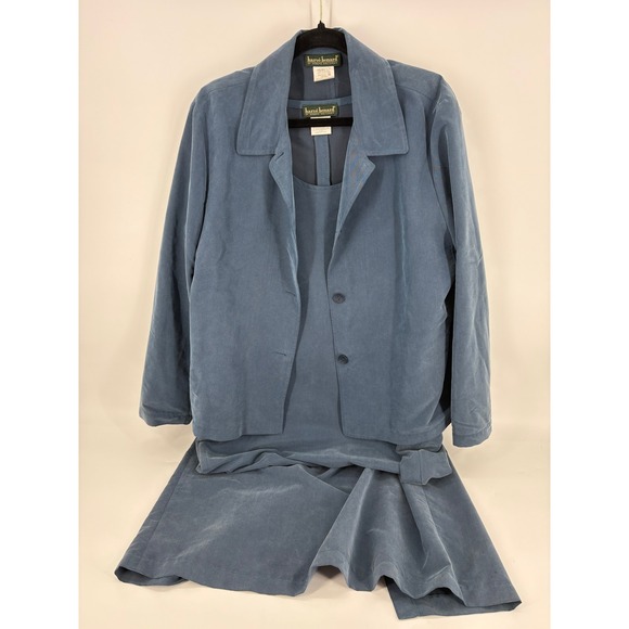Harve Benard Women's 2PC Skirt Suit Set Blue Jacket Dress Size 16 - Picture 1 of 6